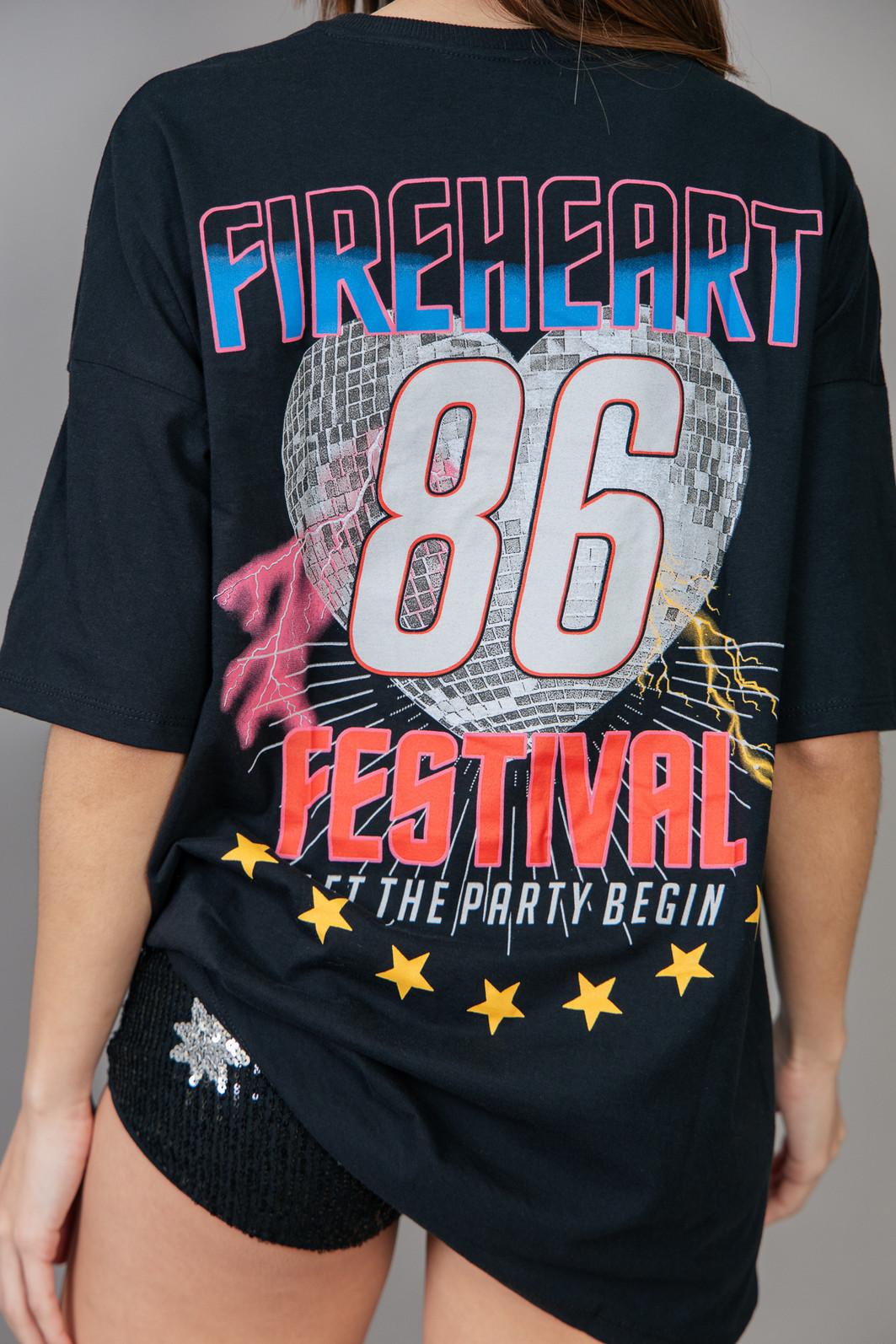 T-SHIRT OVERSIZED PRETA FIREHEART