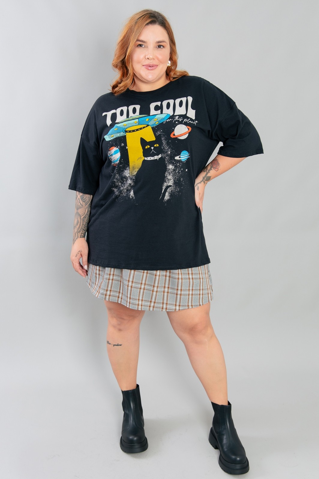 CAMISETA T-SHIRT OVERSIZED PRETA  TOO COOL CAMISETA T-SHIRT OVERSIZED PRETA  TOO COOL