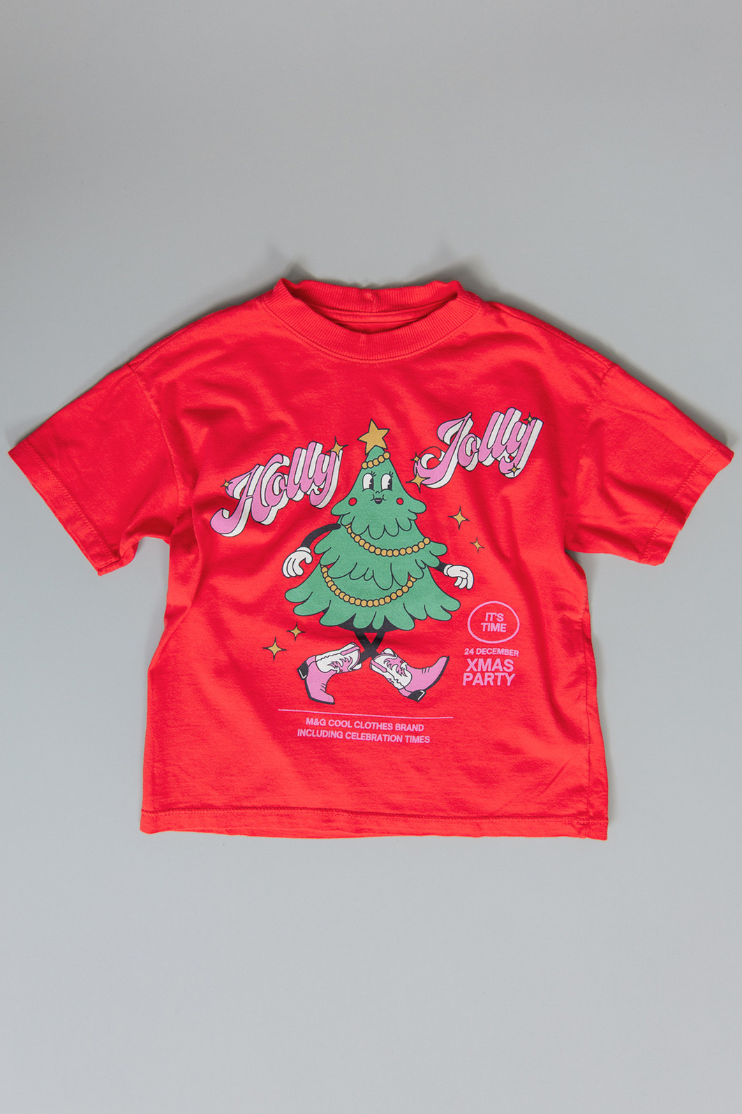 CAMISETA T-SHIRT INFANTIL VERMELHA HOLLY JOLLY CAMISETA T-SHIRT INFANTIL VERMELHA HOLLY JOLLY