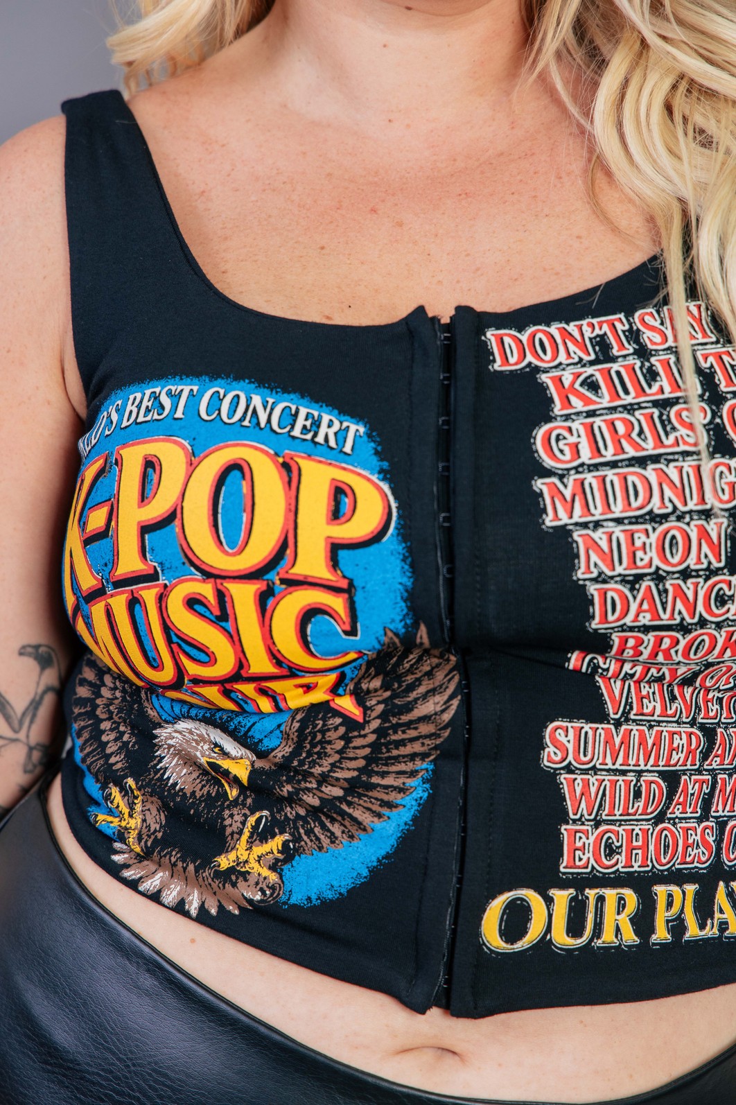 BLUSA CORSET DE COTTON PRETA K-POP BLUSA CORSET DE COTTON PRETA K-POP