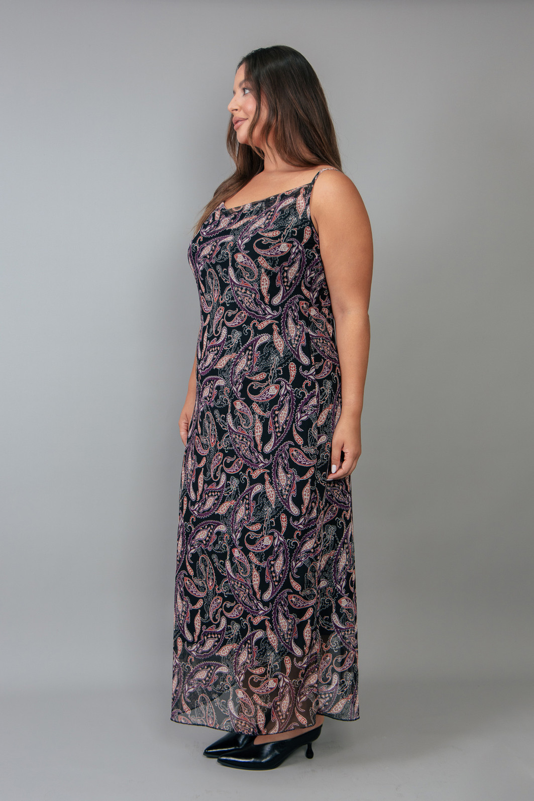 VESTIDO SLIP DRESS DE TULE ESTAMPADO GYPSY VESTIDO SLIP DRESS DE TULE ESTAMPADO GYPSY