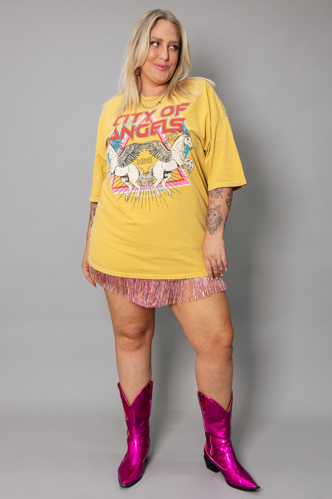 T-SHIRT VINTAGE AMARELA CITY OF ANGELS