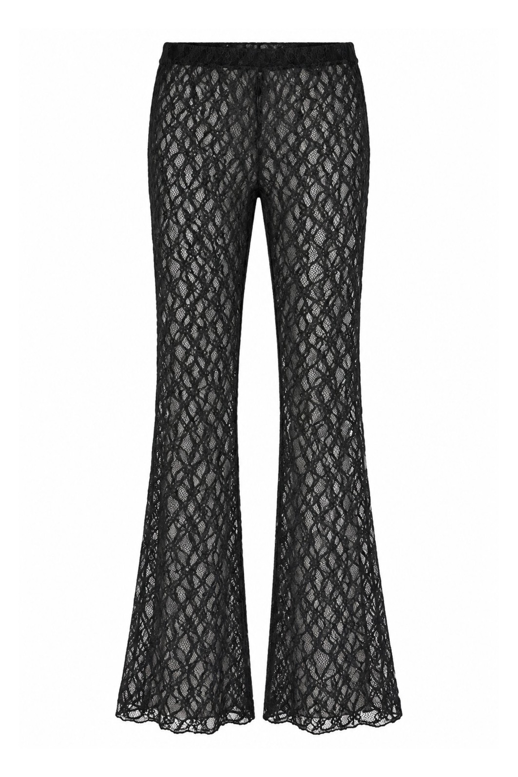 CALÇA FLARE DE RENDA COM ELASTANO PRETA CALÇA FLARE DE RENDA COM ELASTANO PRETA