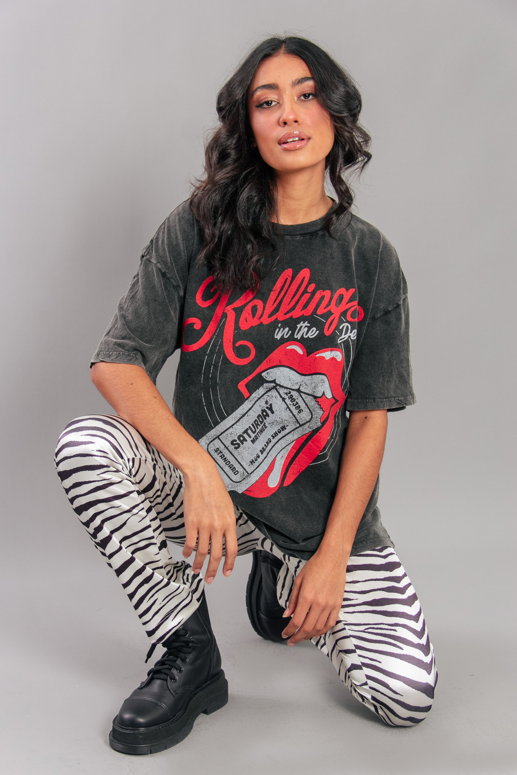 CAMISETA T-SHIRT VINTAGE MARMORIZADA ROLLING CAMISETA T-SHIRT VINTAGE MARMORIZADA ROLLING