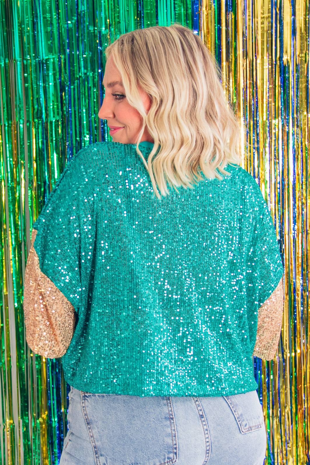 CROPPED PAETÊS VERDE BRASIL COM BORDADO