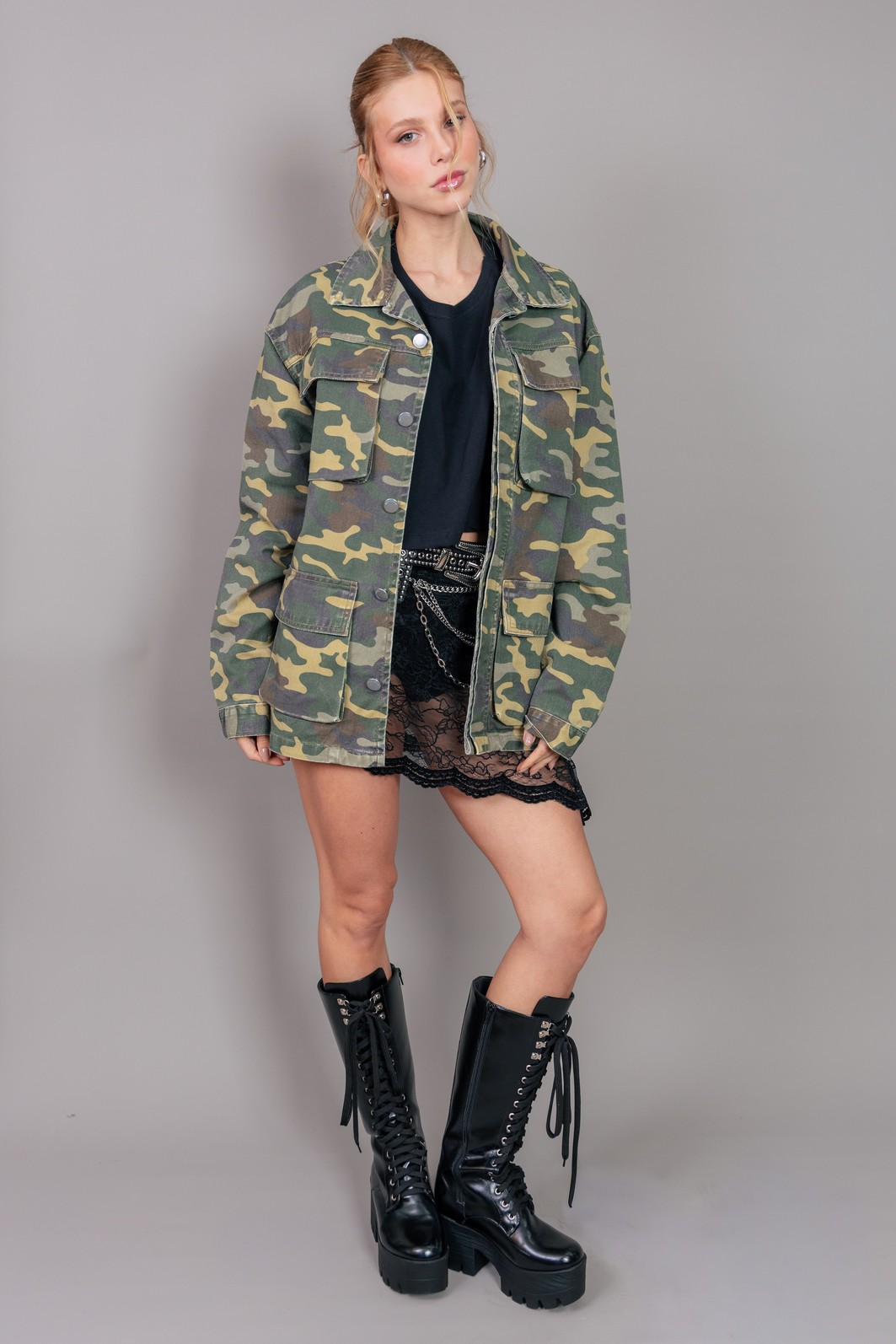 JAQUETA PARKA CARGO MILITAR CAMUFLADA JAQUETA PARKA CARGO MILITAR CAMUFLADA