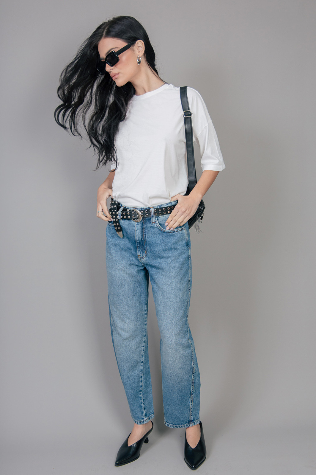 CALÇA JEANS BARREL CINTURA MÉDIA CALÇA JEANS BARREL CINTURA MÉDIA