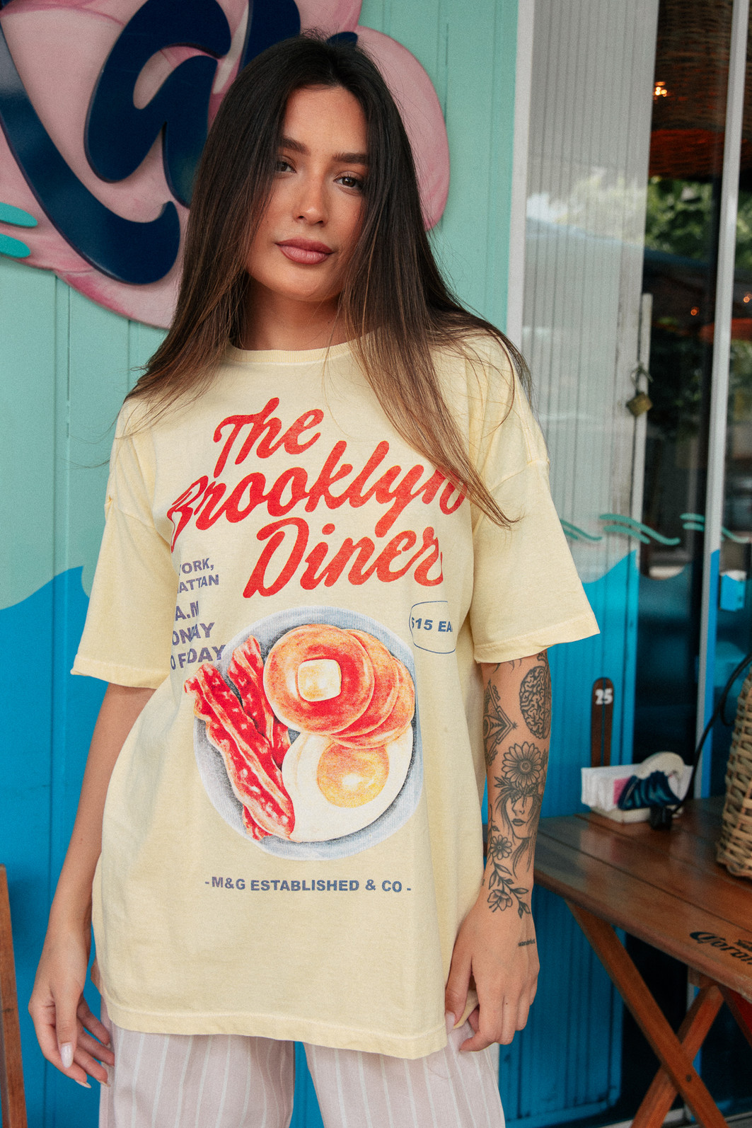 CAMISETA T-SHIRT OVERSIZED AMARELA THE BROOKLYN