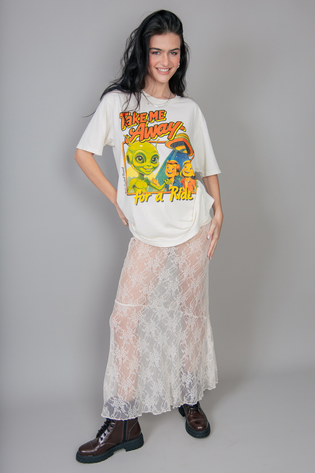 SAIA DE RENDA MIDI SEM FORRO OFF