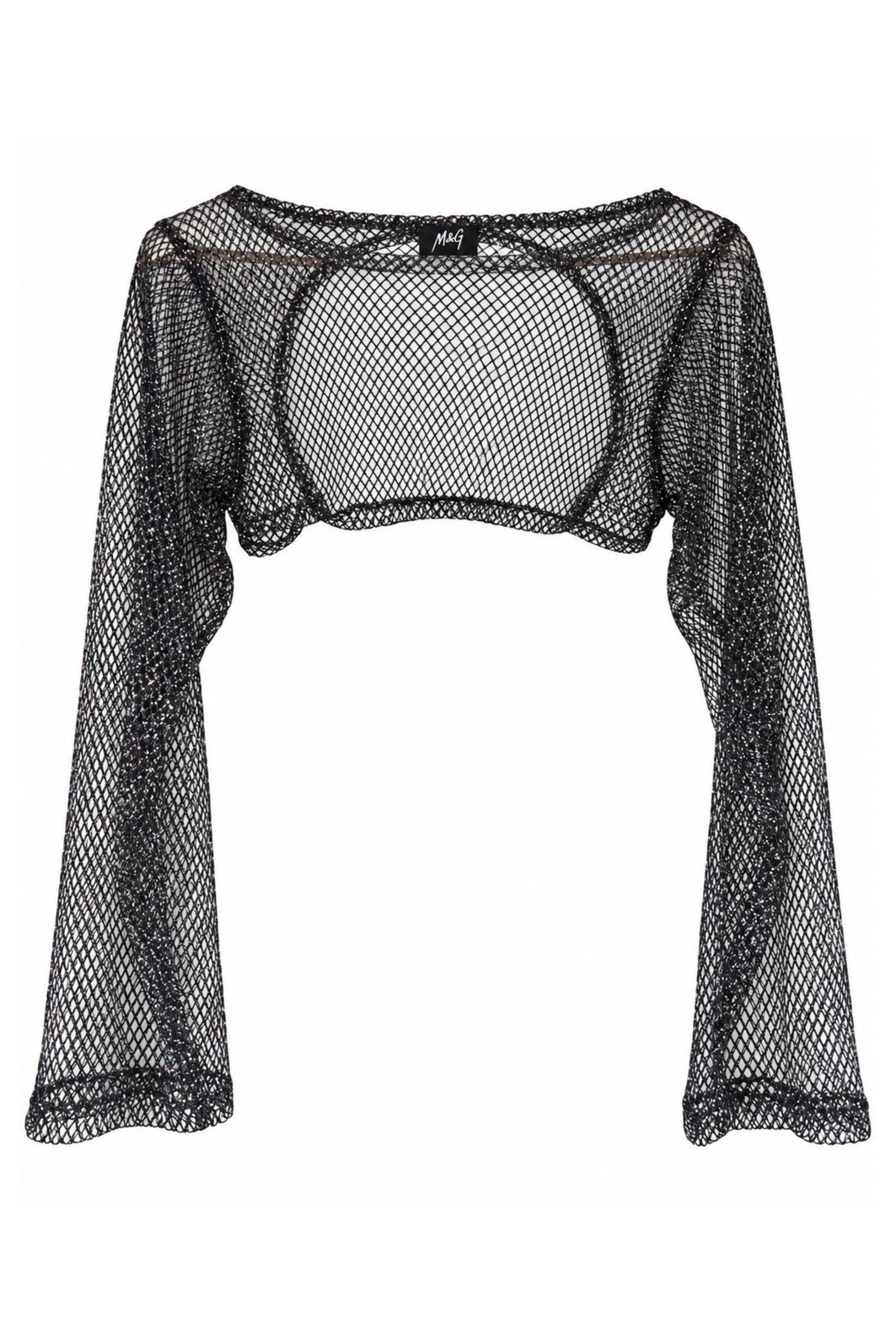 BLUSA CROPPED MANGA LONGA DE TELA PRETA COM GLITTER BLUSA CROPPED MANGA LONGA DE TELA PRETA COM GLITTER