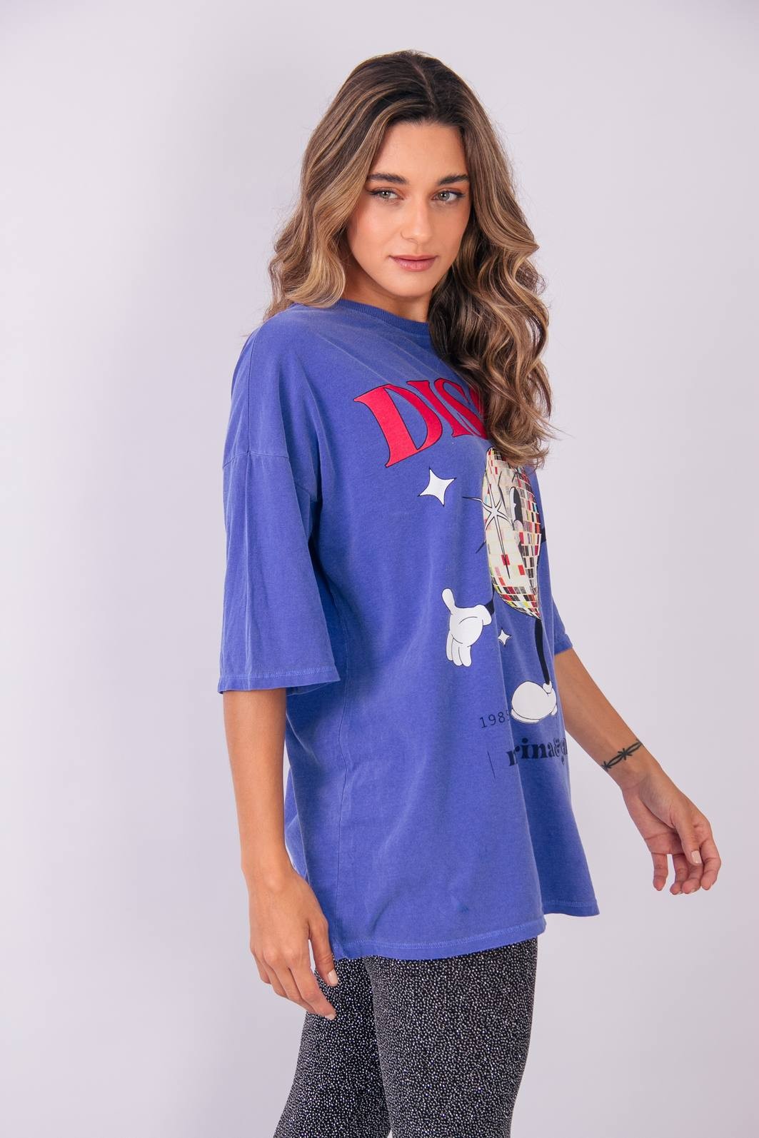 CAMISETA T-SHIRT OVERSIZED AZUL DISCO