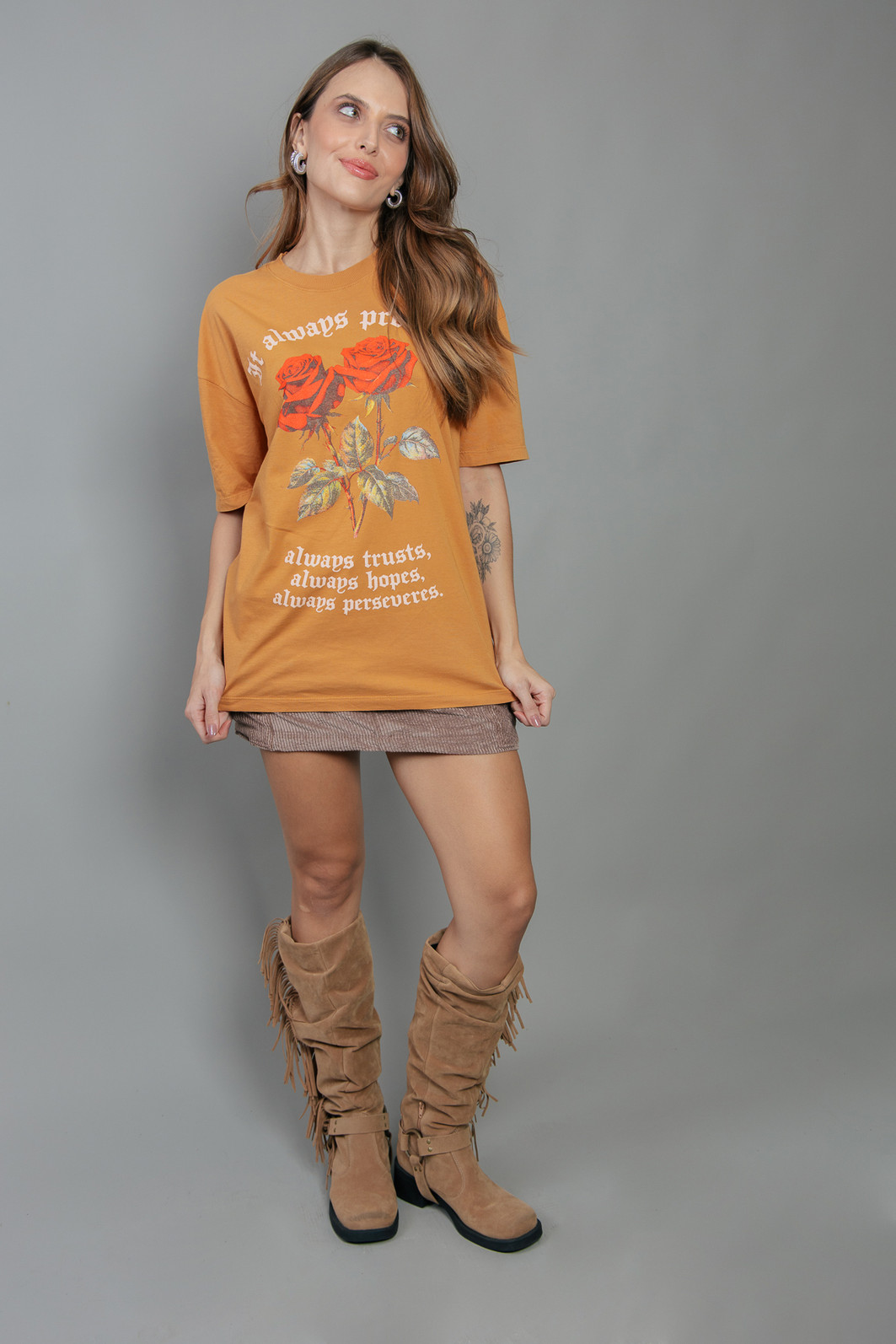 CAMISETA T-SHIRT VINTAGE AMARELA IT ALWAYS