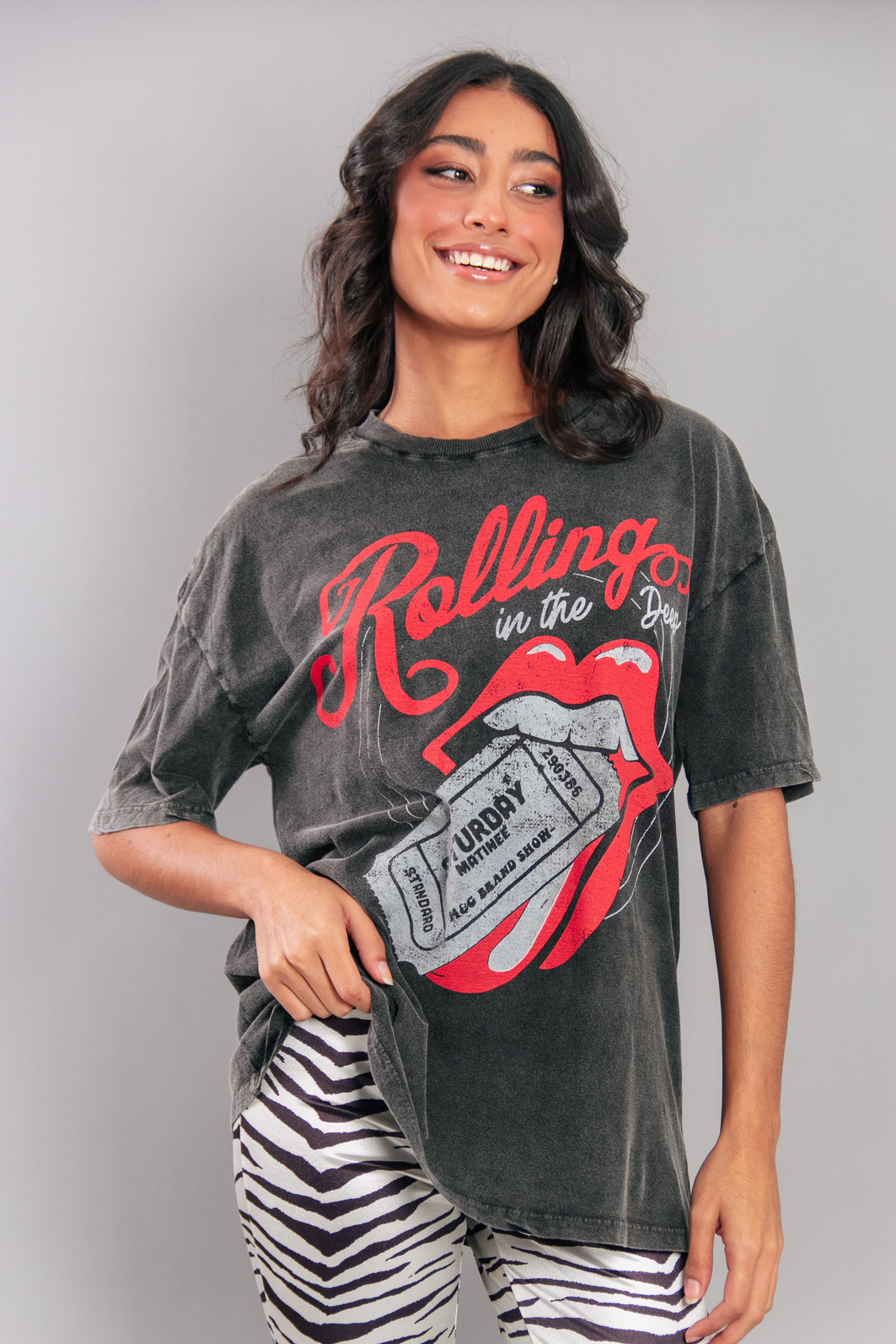 CAMISETA T-SHIRT VINTAGE MARMORIZADA ROLLING CAMISETA T-SHIRT VINTAGE MARMORIZADA ROLLING