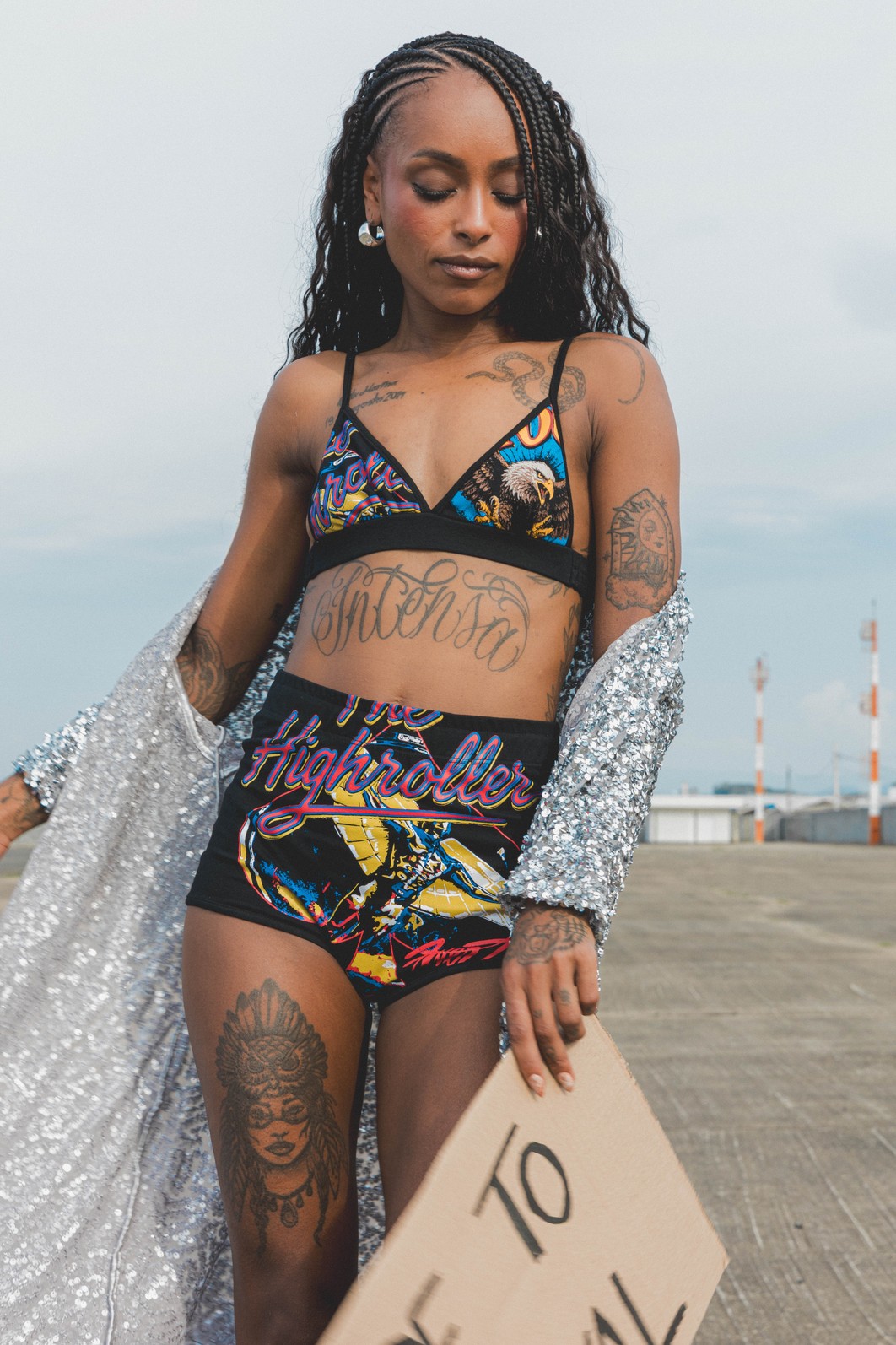 SHORT HOT PANT DE COTTON PRETO HIGHROLLER
