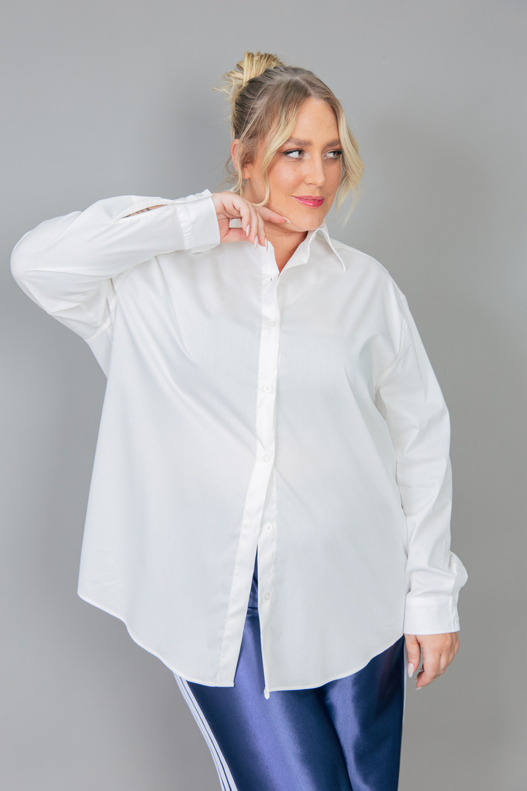 CAMISA OVERSIZED TRICOLINE OFF WHITE