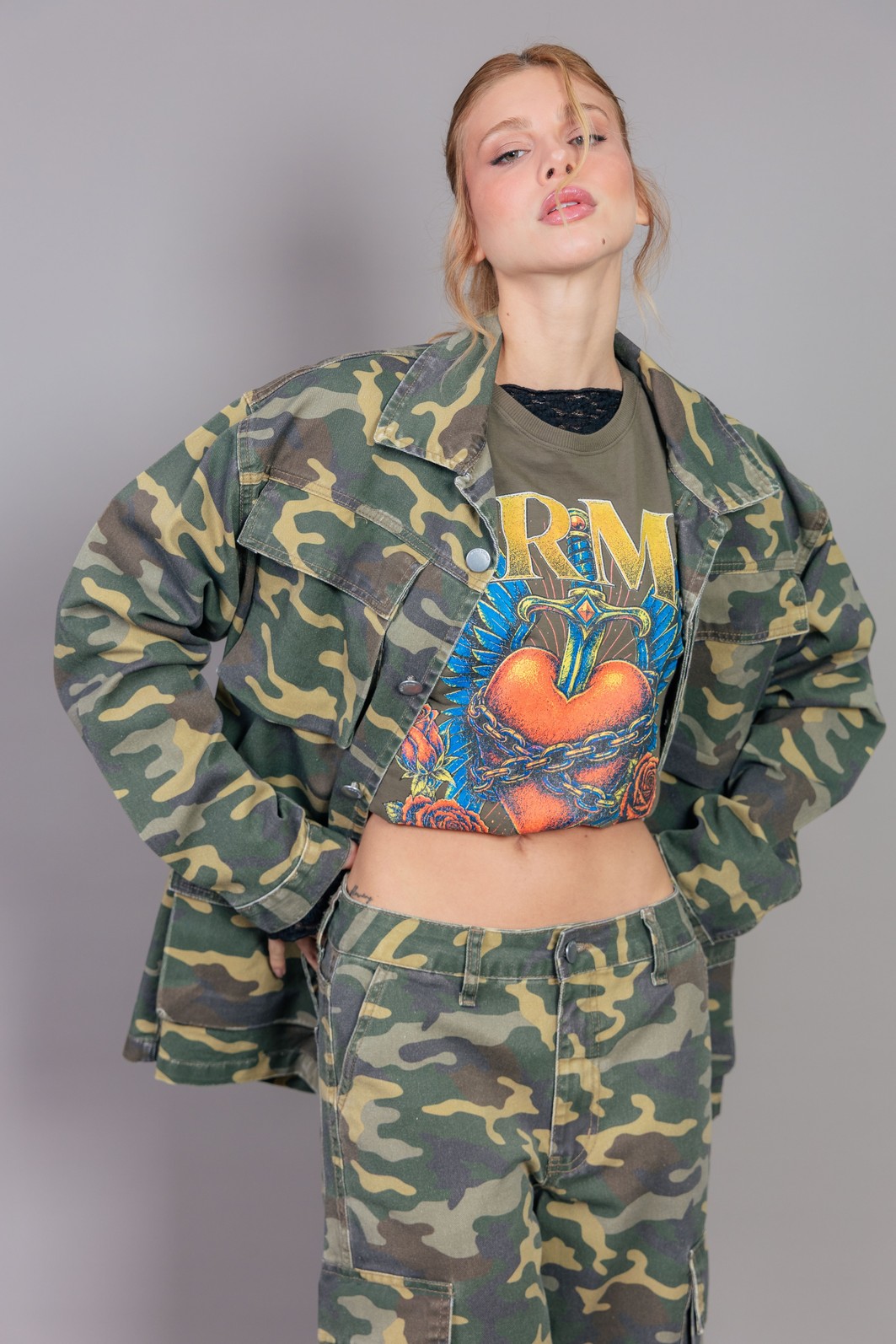 JAQUETA PARKA CARGO MILITAR CAMUFLADA JAQUETA PARKA CARGO MILITAR CAMUFLADA