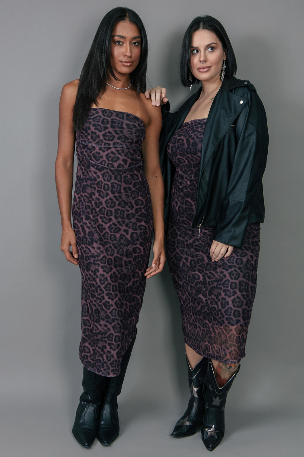 VESTIDO MIDI SEM ALÇA DE TULE ONÇA ROSÊ VESTIDO MIDI SEM ALÇA DE TULE ONÇA ROSÊ