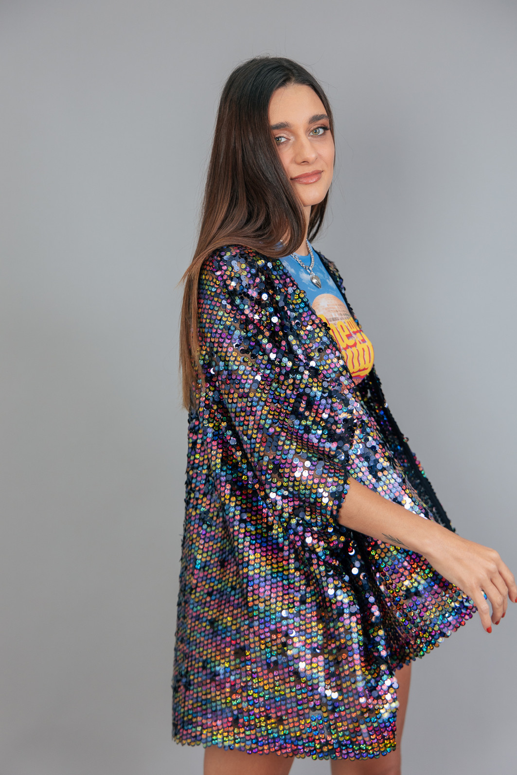KIMONO DE PAETÊ MULTICOLOR KIMONO DE PAETÊ MULTICOLOR