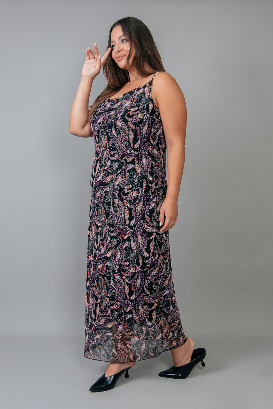 VESTIDO SLIP DRESS DE TULE ESTAMPADO GYPSY VESTIDO SLIP DRESS DE TULE ESTAMPADO GYPSY