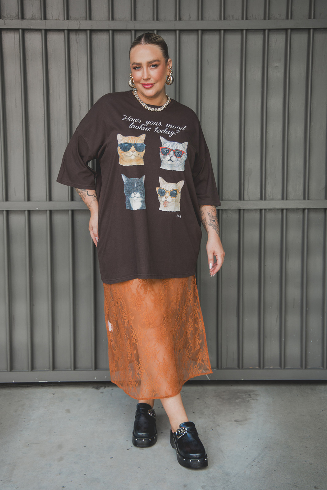 CAMISETA T-SHIRT VINTAGE MARROM MOOD