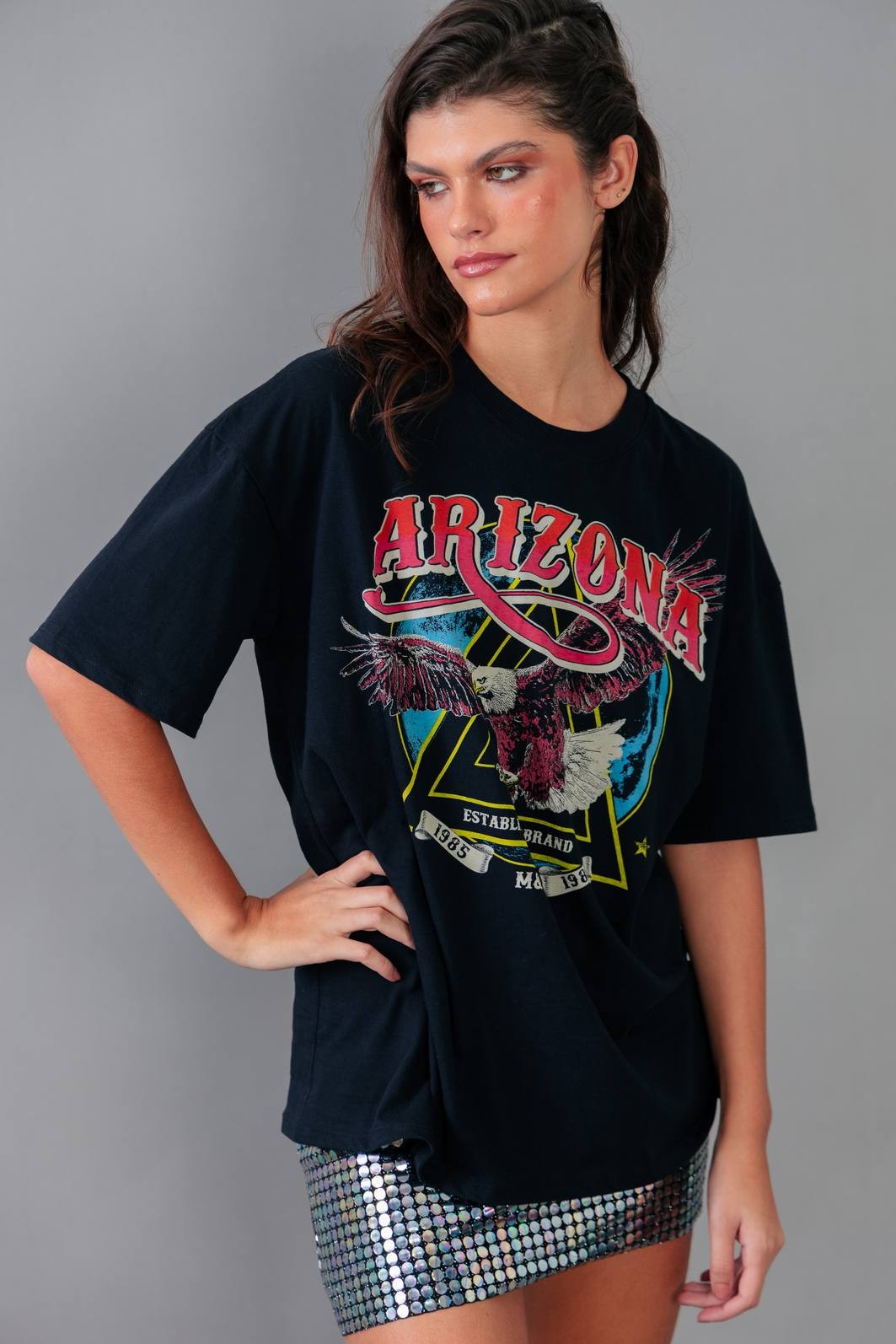 CAMISETA T-SHIRT VINTAGE PRETA ARIZONA
