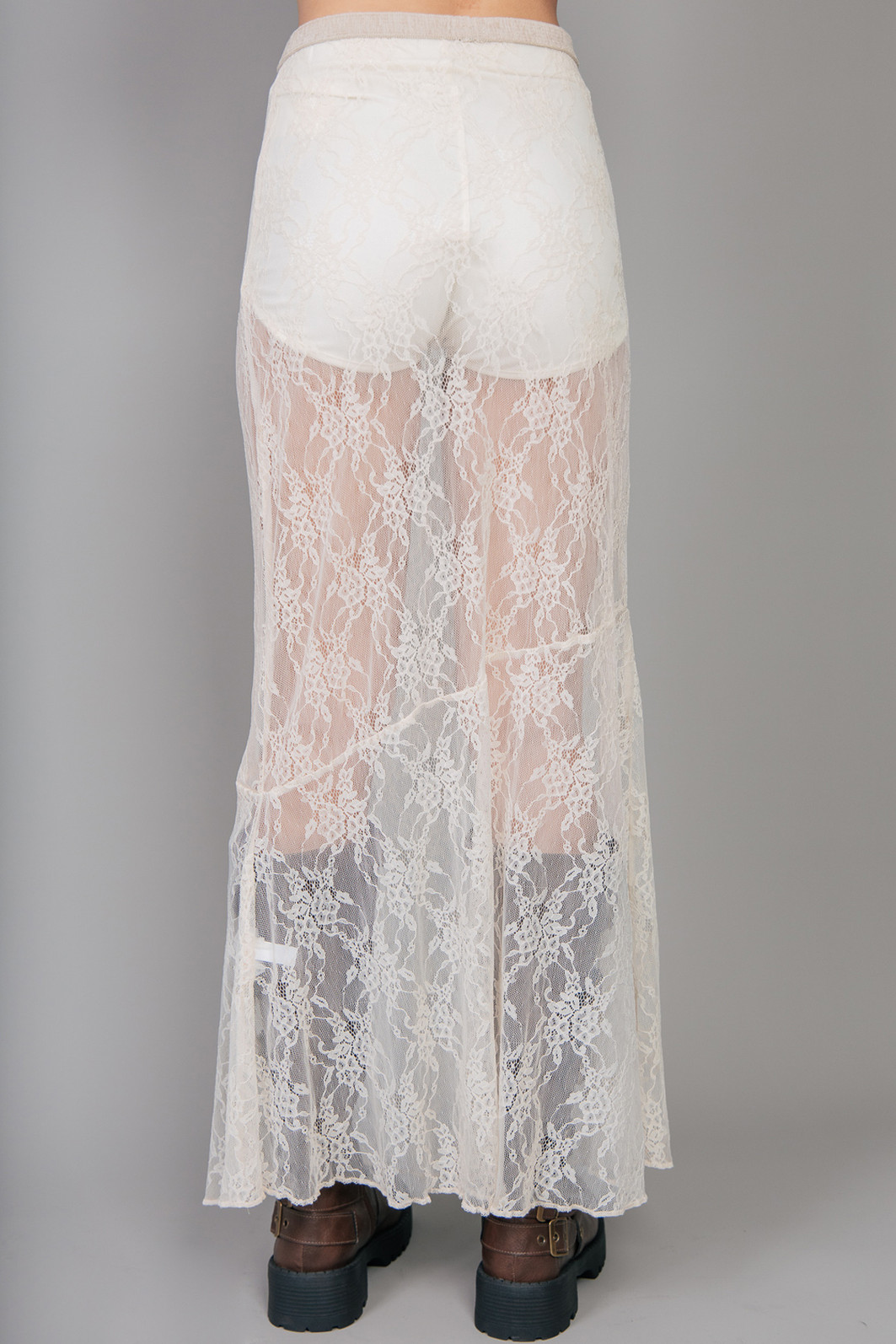 SAIA DE RENDA MIDI SEM FORRO OFF