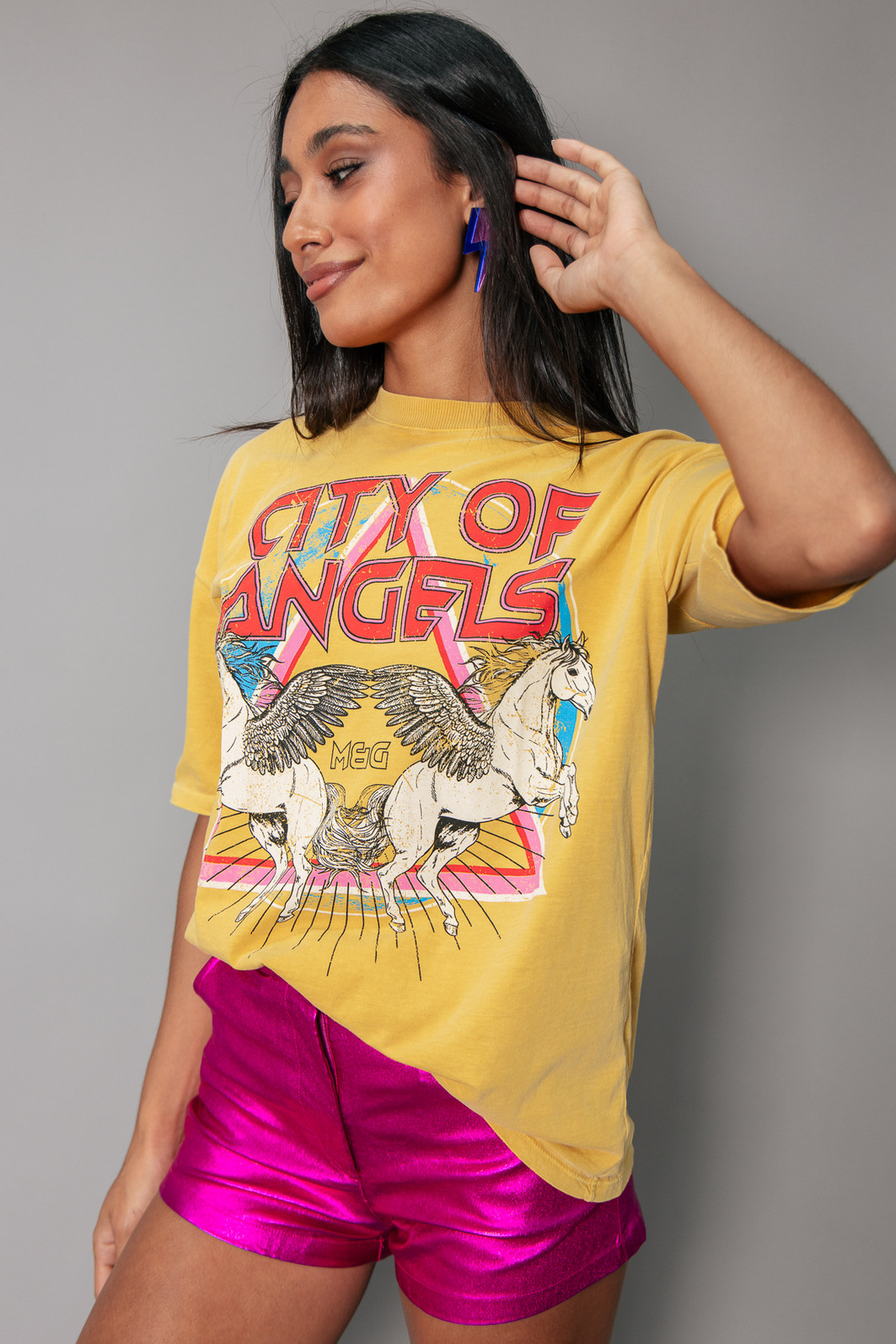 T-SHIRT VINTAGE AMARELA CITY OF ANGELS