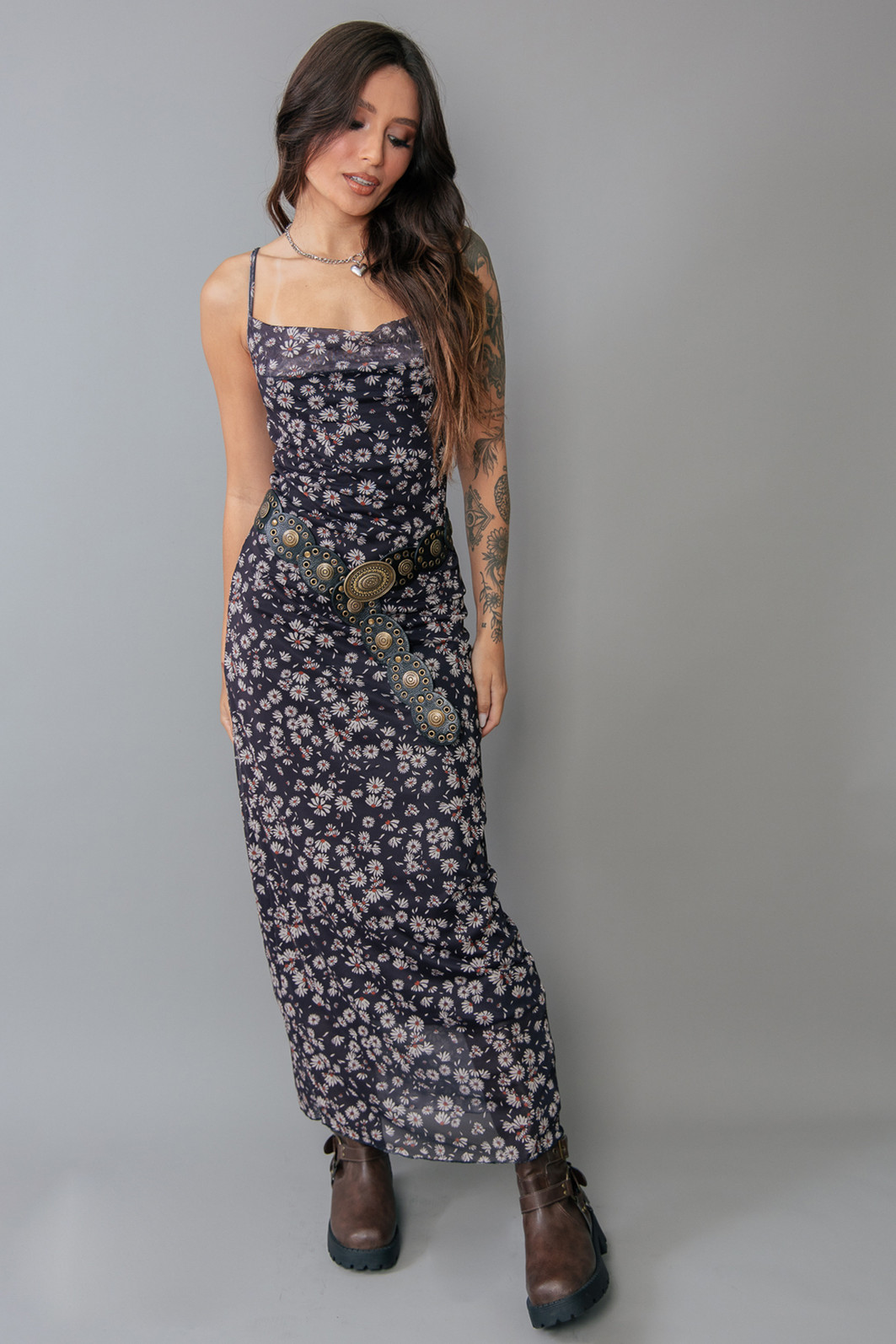 VESTIDO SLIP DRESS TULE FLORAL LIBERTY VESTIDO SLIP DRESS TULE FLORAL LIBERTY