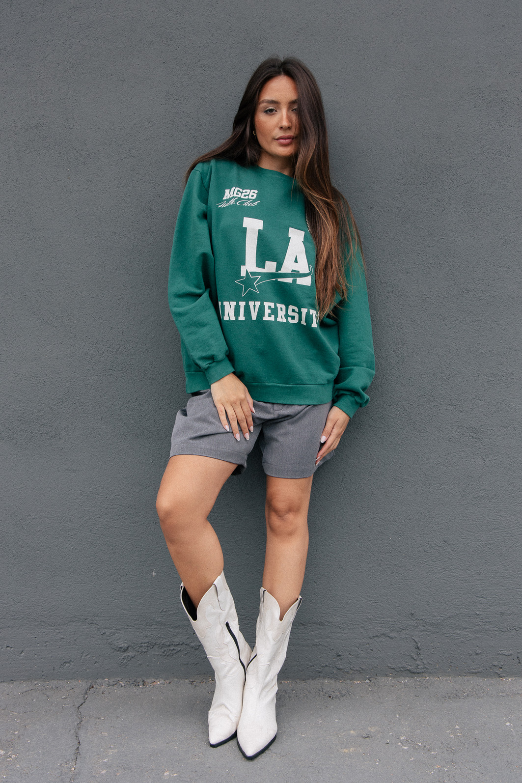 CASACO DE MOLETOM OVERSIZED VERDE UNIVERSITY CASACO DE MOLETOM OVERSIZED VERDE UNIVERSITY