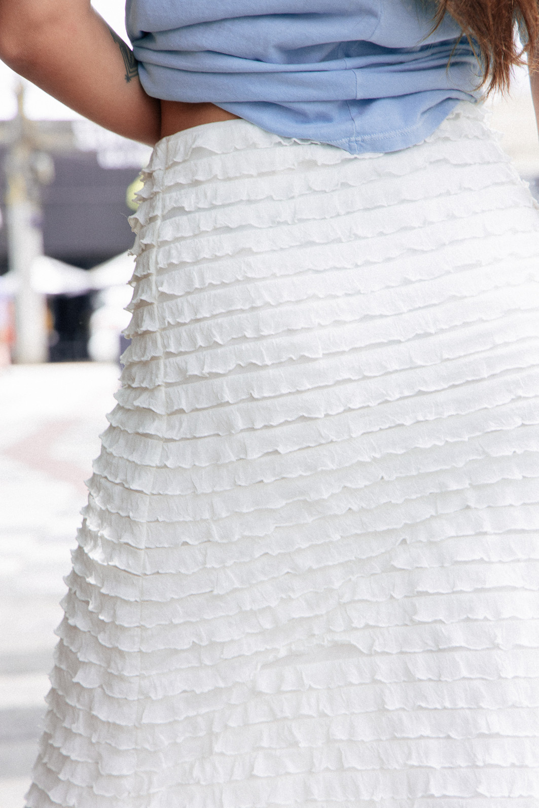 SAIA MIDI FRU FRU OFF WHITE