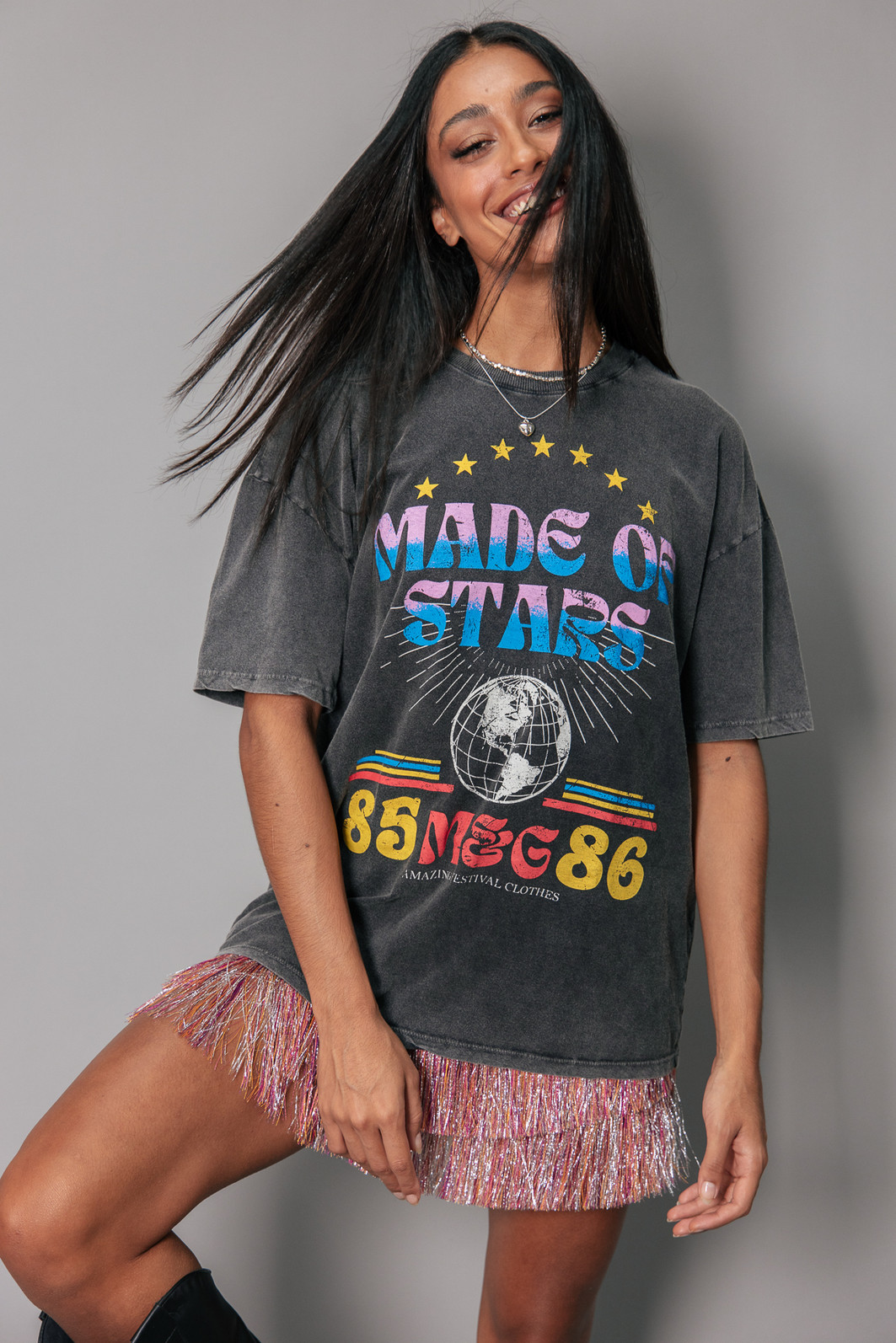 T-SHIRT VINTAGE PRETO MARMORIZADO MADE OF STARS T-SHIRT VINTAGE PRETO MARMORIZADO MADE OF STARS
