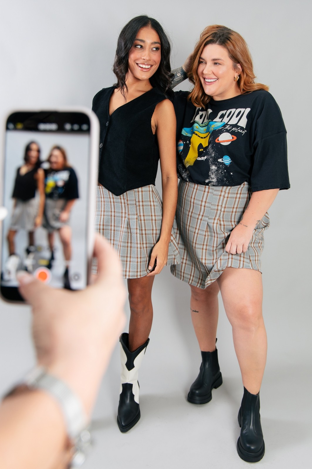 SHORT SAIA XADREZ DE PREGAS