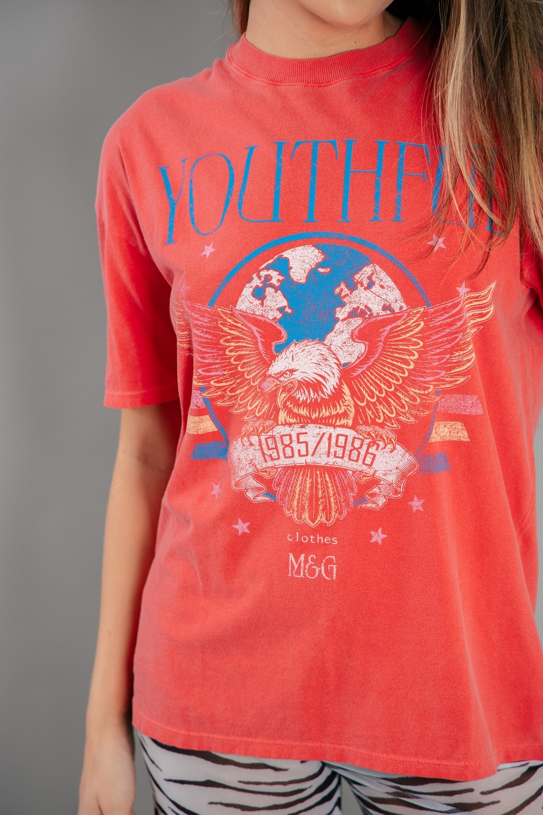 CAMISETA  T-SHIRT VINTAGE VERMELHA YOUTHFUL