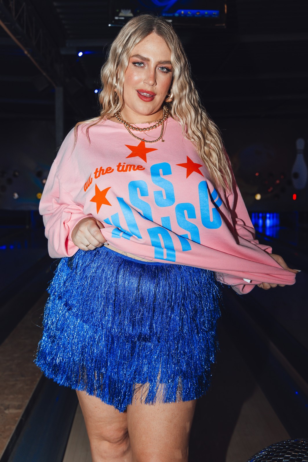SHORT SAIA DE FRANJAS LONGAS AZUL SHORT SAIA DE FRANJAS LONGAS AZUL