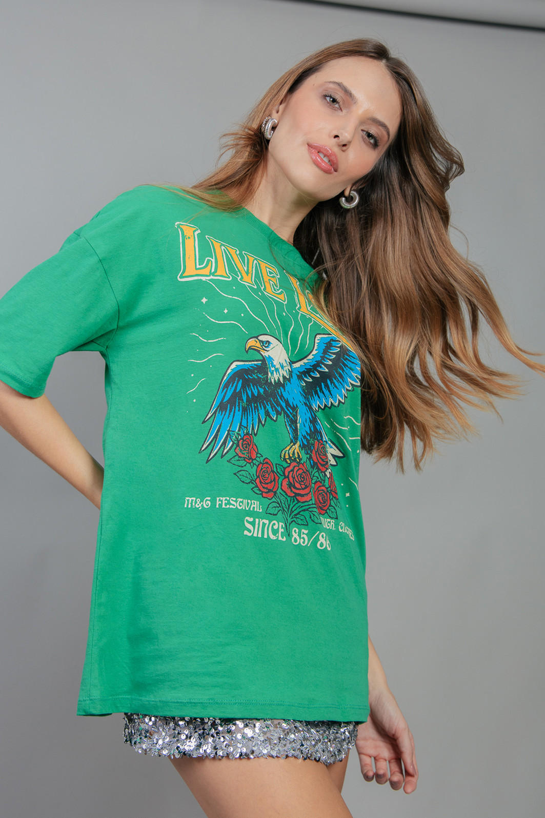 CAMISETA T-SHIRT VINTAGE VERDE LIVE LOUD