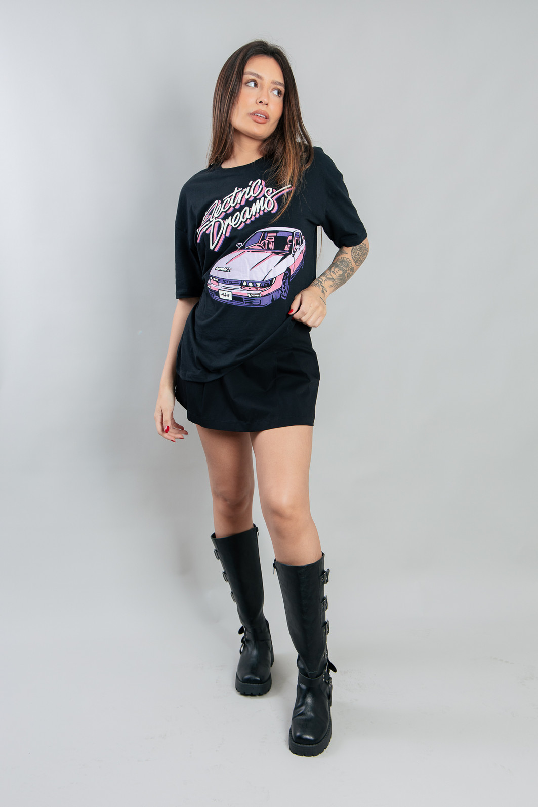 CAMISETA T-SHIRT VINTAGE PRETA ELECTRIC DREAMS