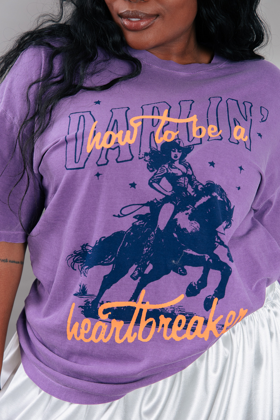 CAMISETA T-SHIRT VINTAGE ROXA DARLING