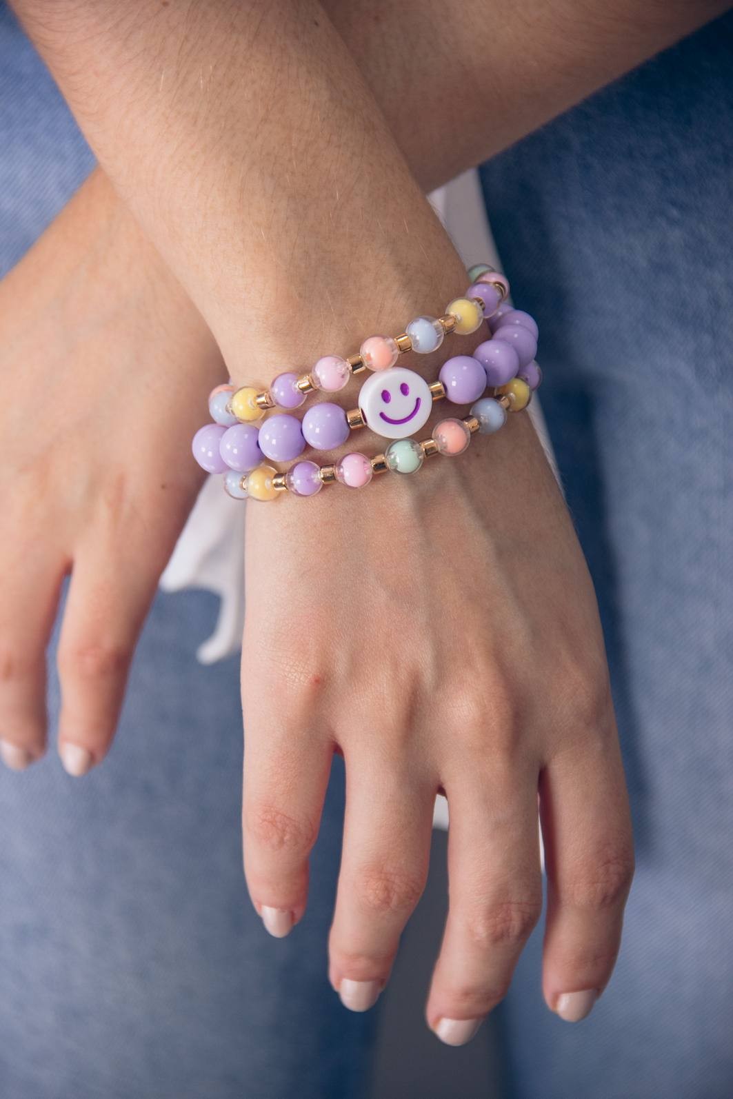 MIX 3 PULSEIRAS DE MIÇANGAS LILÁS COM SMILE MIX 3 PULSEIRAS DE MIÇANGAS LILÁS COM SMILE