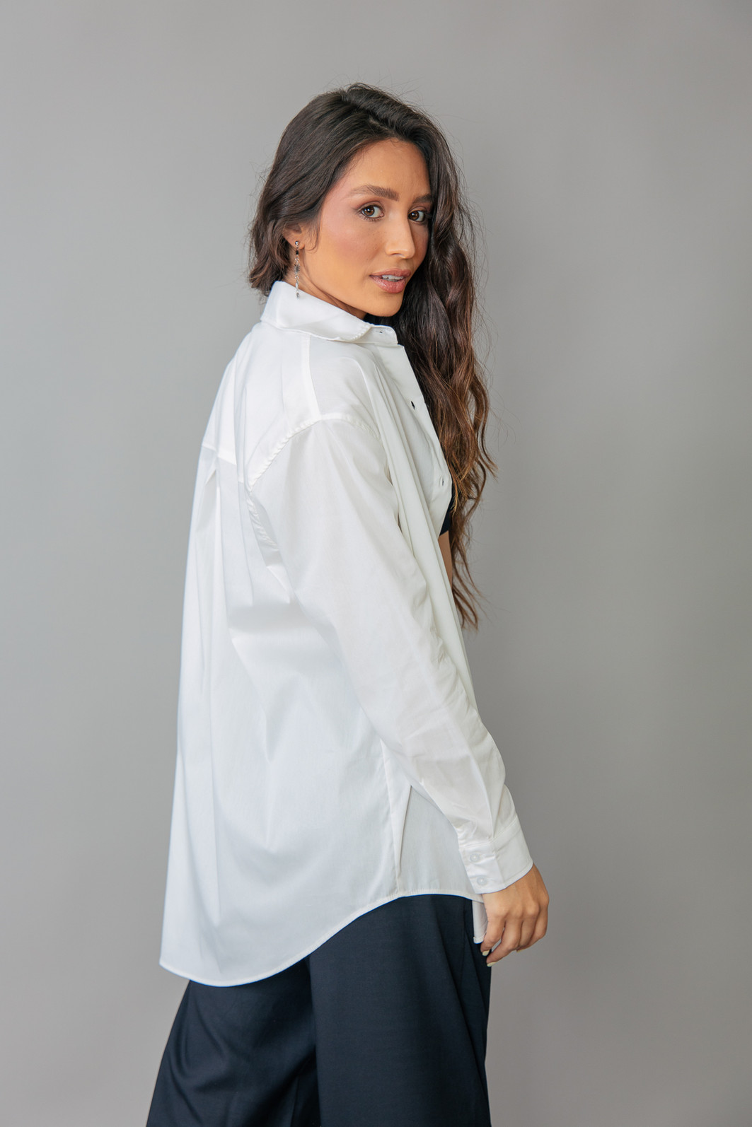 CAMISA OVERSIZED TRICOLINE OFF WHITE