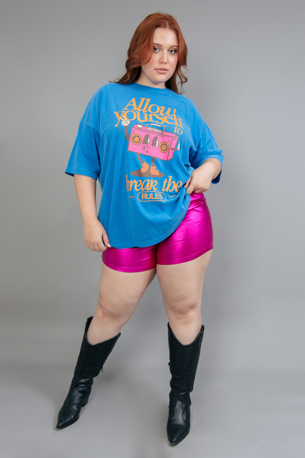 CAMISETA  T-SHIRT OVERSIZED AZUL ALLOW