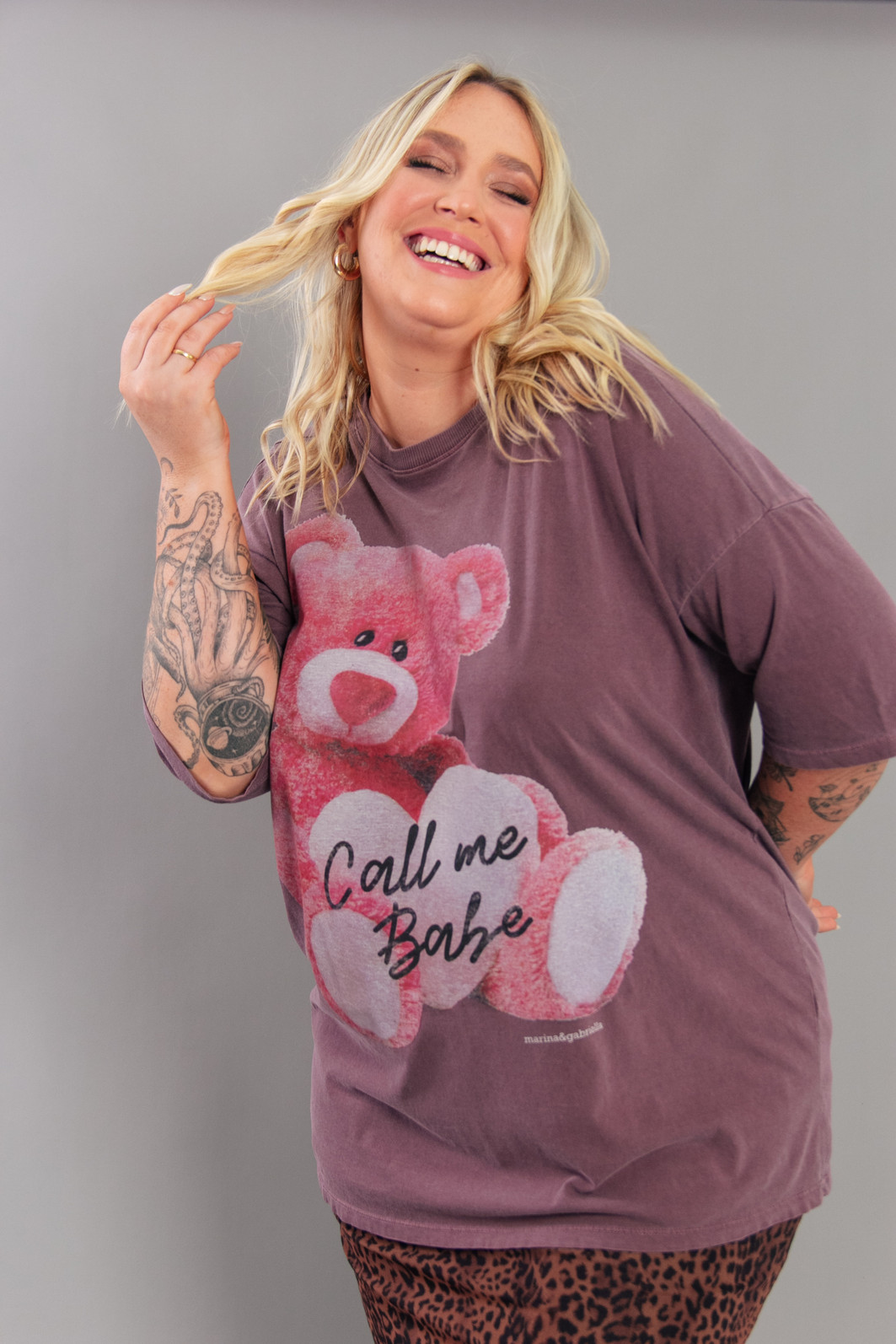 CAMISETA T-SHIRT ROXO OVERSIZED URSO CAMISETA T-SHIRT ROXO OVERSIZED URSO