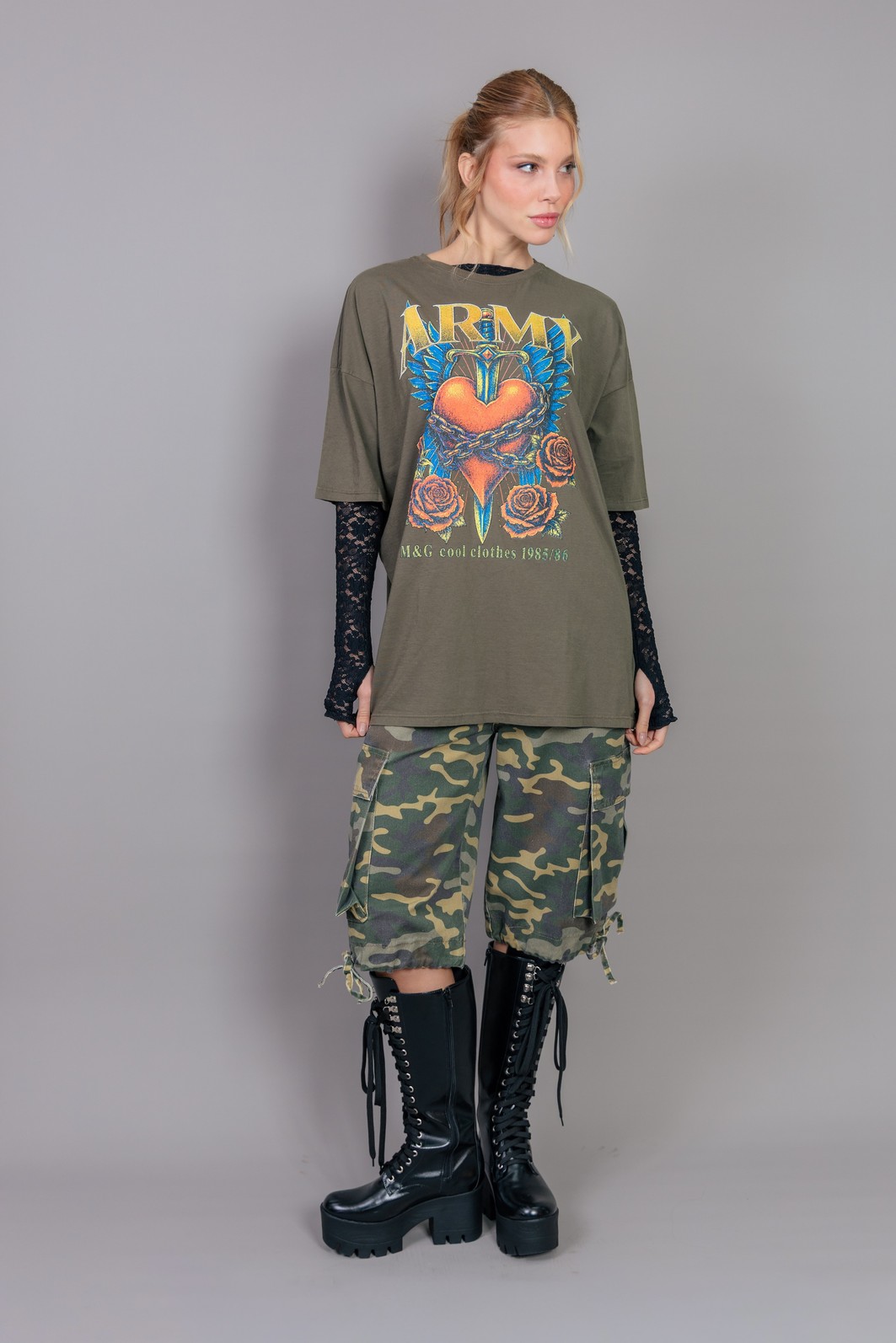 CAMISETA T-SHIRT OVERSIZED VERDE ARMY CAMISETA T-SHIRT OVERSIZED VERDE ARMY