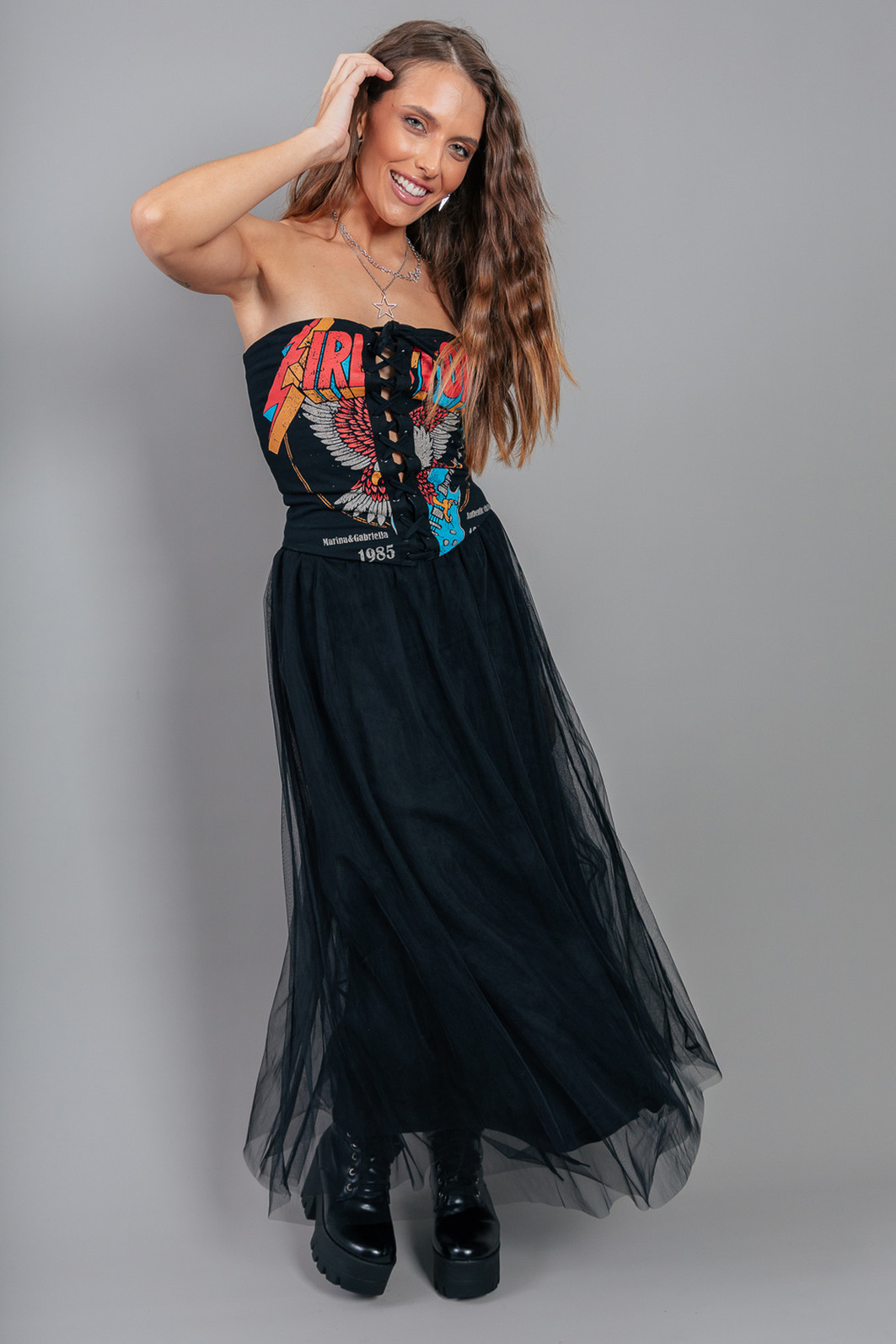 TOP CROPPED COM AMARRAÇÃO FRENTE PRETO FIRESTORM