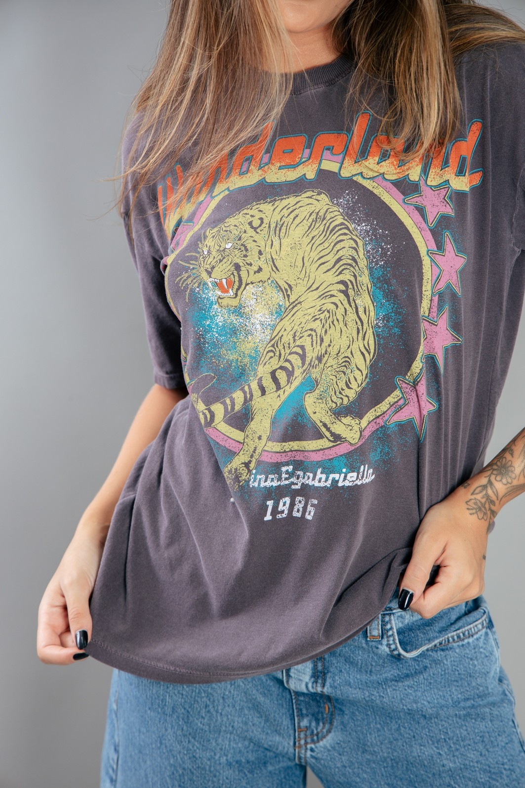 CAMISETA T-SHIRT VINTAGE AMEIXA WONDERLAND