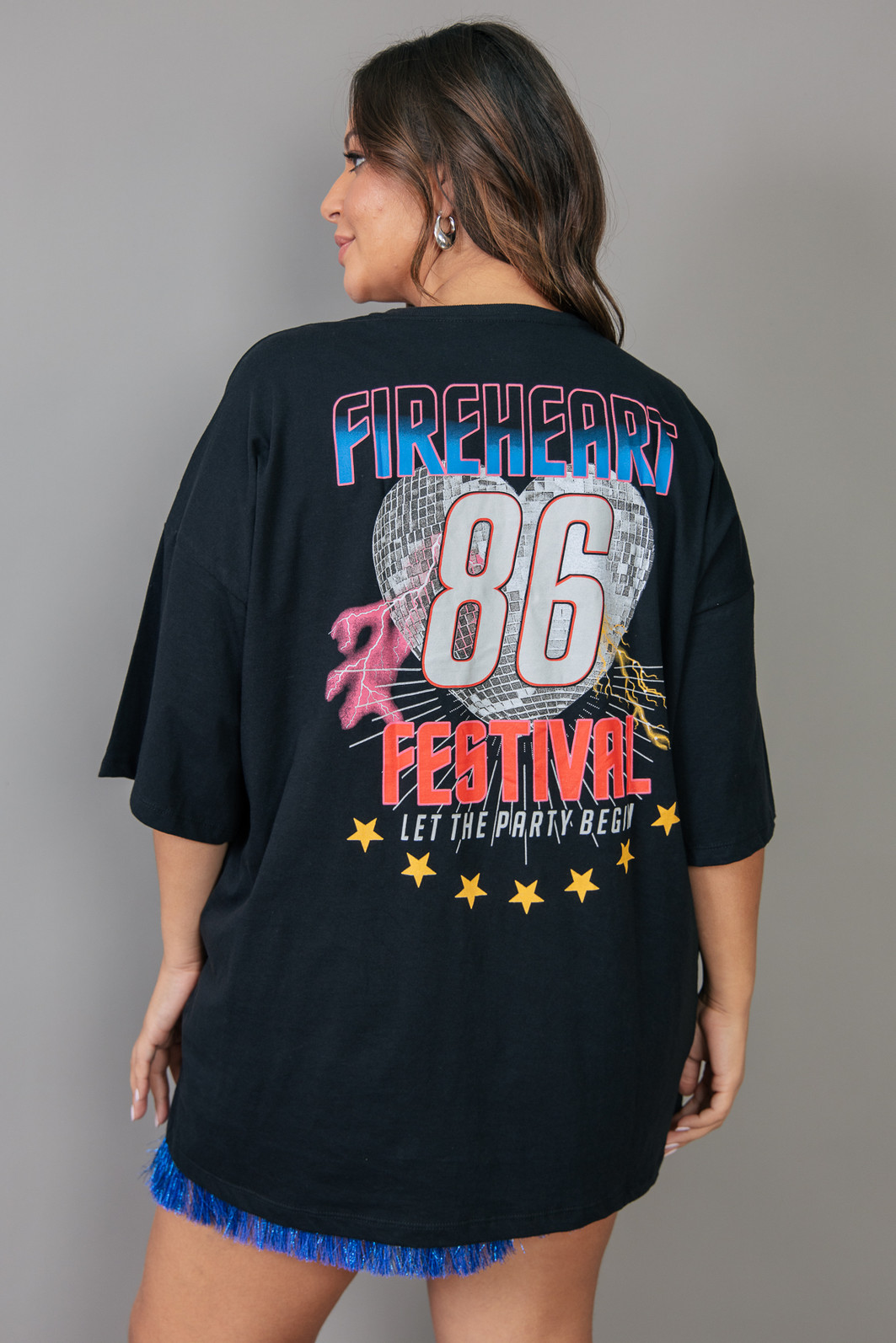T-SHIRT OVERSIZED PRETA FIREHEART
