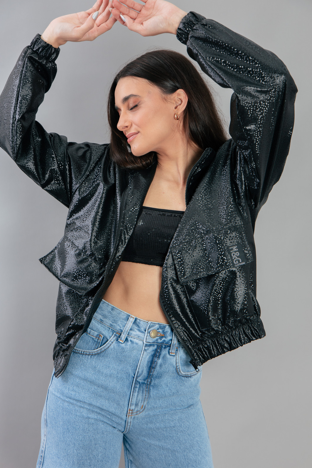 JAQUETA CORTA VENTO PRETO BRILHO JAQUETA CORTA VENTO PRETO BRILHO