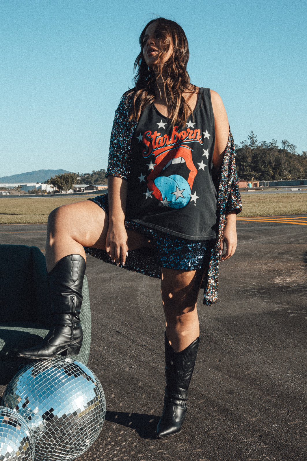 REGATA AMPLA PRETA  COM SILK STARBORN