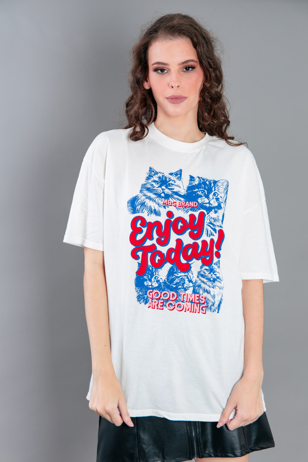 CAMISETA T-SHIRT VINTAGE OFF WHITE ENJOY TODAY CAMISETA T-SHIRT VINTAGE OFF WHITE ENJOY TODAY