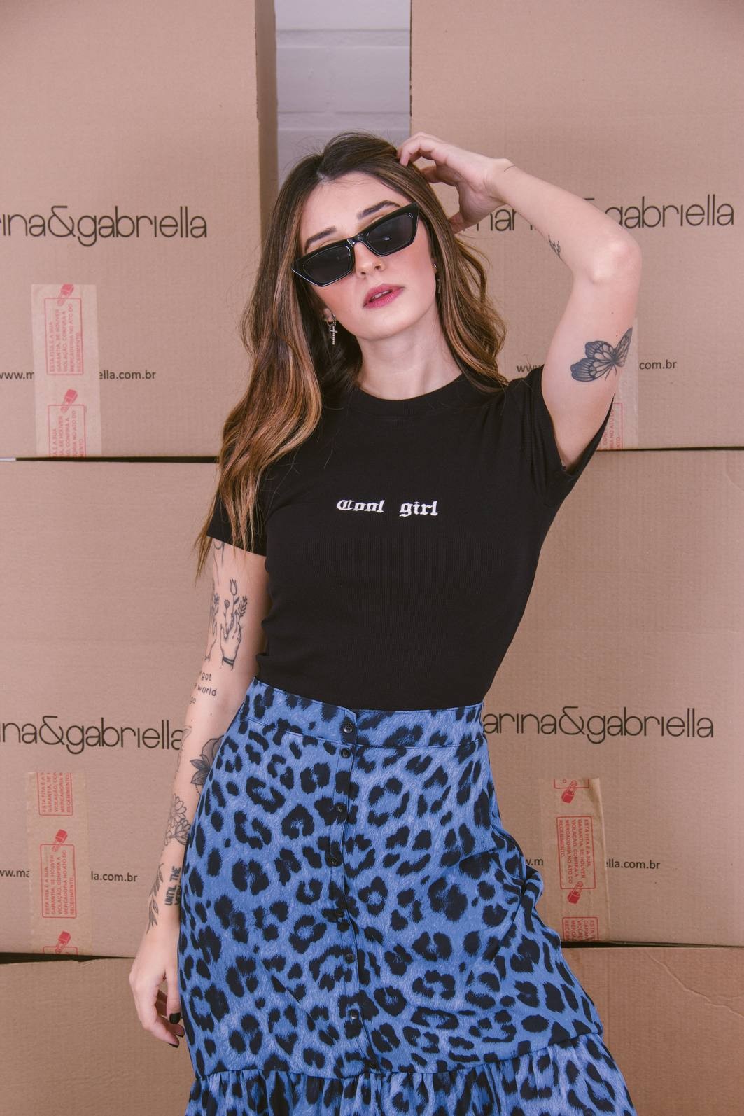 BLUSA CANELADA PRETA COM BORDADO COOL GIRL BLUSA CANELADA PRETA COM BORDADO COOL GIRL