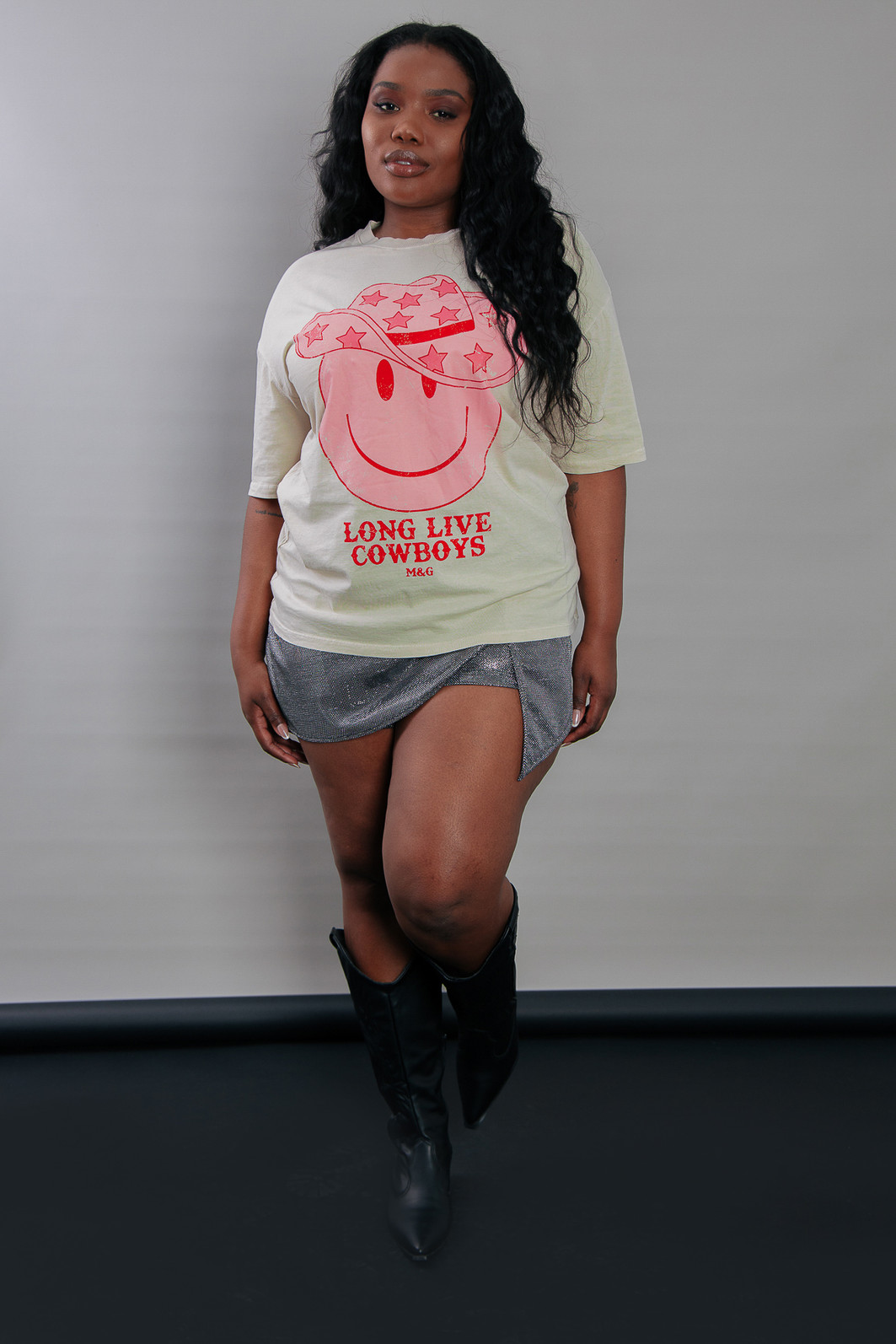 CAMISETA T-SHIRT VINTAGE BEGE COWBOYS SMILE